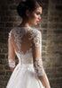 Elegant Lace Wedding Dresses Half Sleeves V-Neck Bride Dress with Pockets